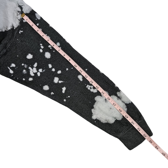 AC⚡️DC Acid Washed Long Sleeve Hooded Sweatshirt, Dark Grey, Large - Picture 11 of 11